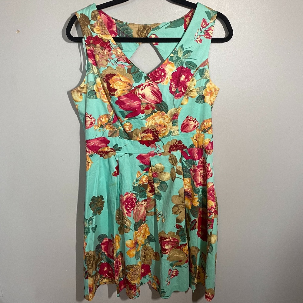 Sea Foam Green Floral Dress